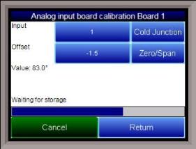 Aux Analog Calibration Screen - Cold Junction